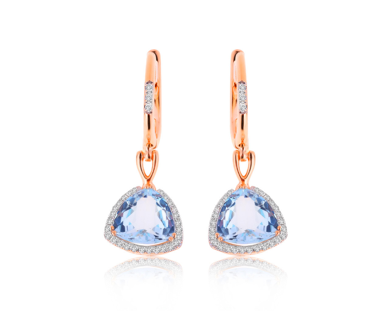 Притягательные золотые серьги с топазами 4.15ct 020920/8