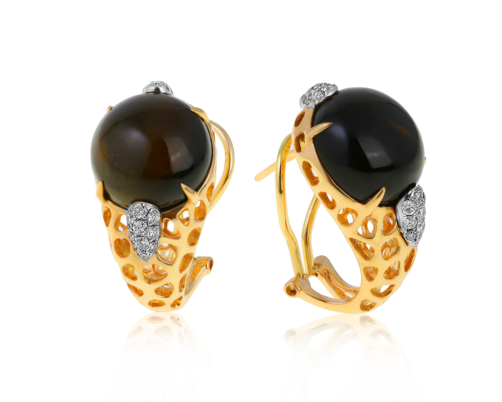 Превосходные золотые серьги с турмалинами 18.84ct 260721/16