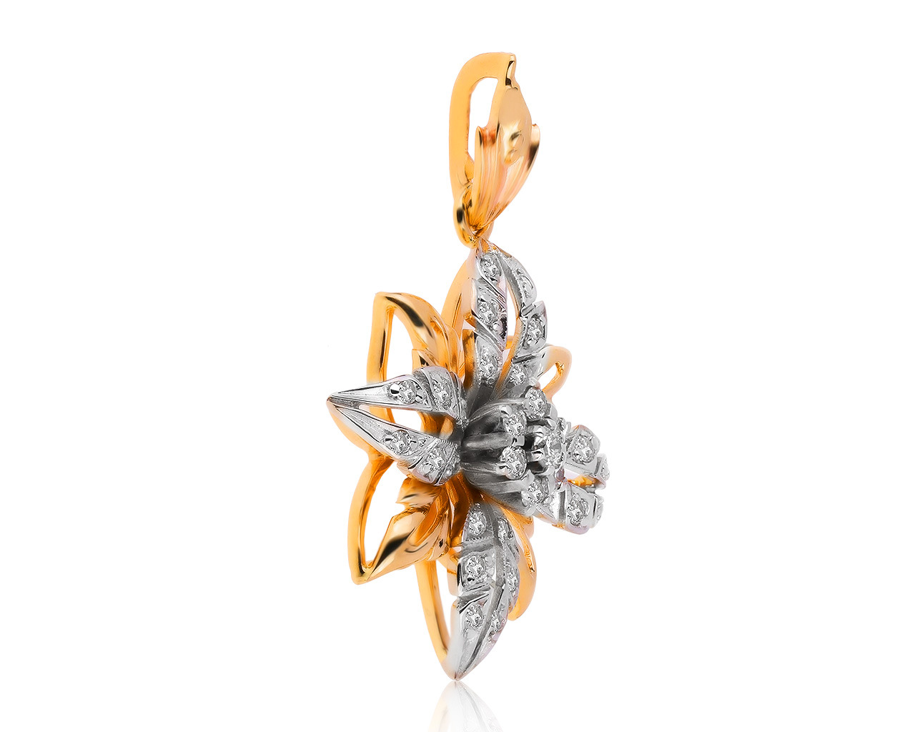 Первоклассный золотой кулон с бриллиантами 0.50ct