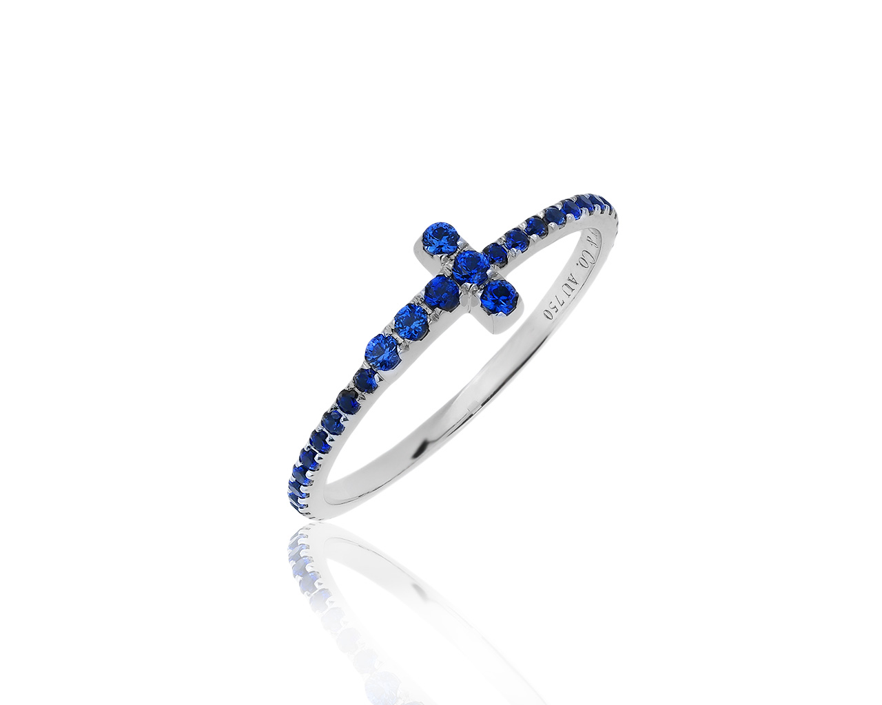 Оригинальное золотое кольцо с сапфирами 0.33ct Tiffany&Co 090320/8