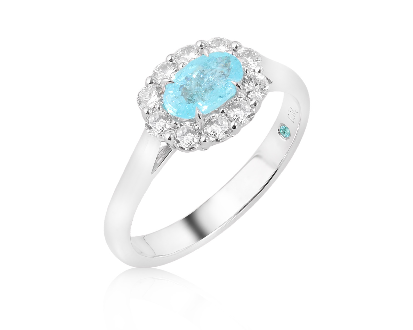 Золотое кольцо с турмалинами параиба 0.65ct Evgeny Matveev 021225/Б256