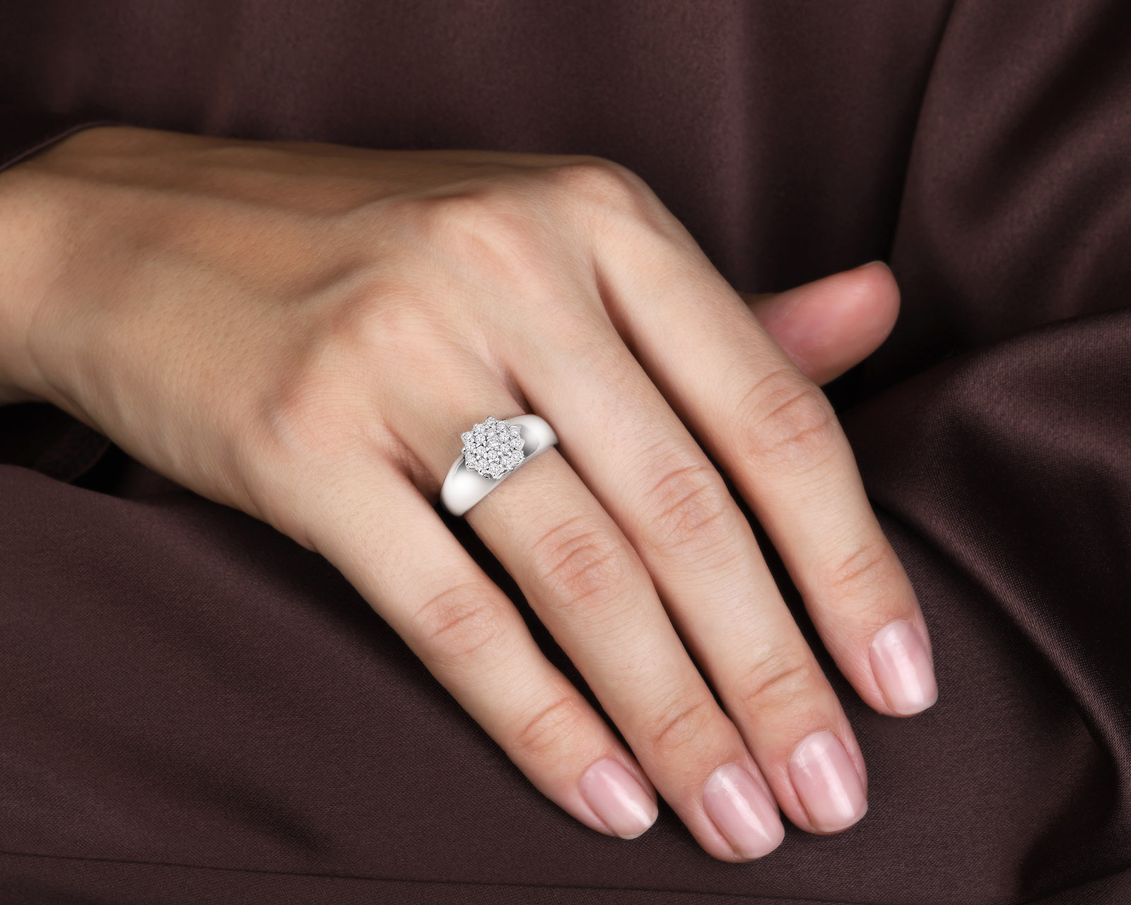 Золотое кольцо с бриллиантами 0.34ct