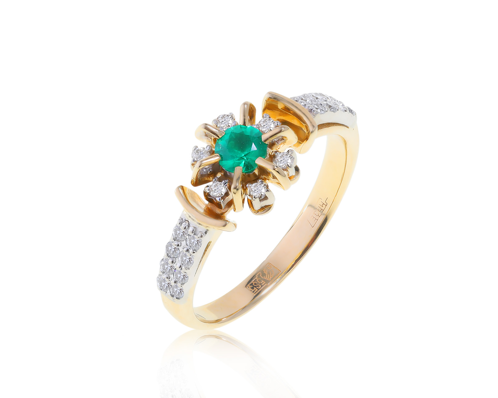 Волшебное золотое кольцо с изумрудом 0.25ct 050622/1 Волшебное золотое кольцо с изумрудом 0.25ct 050622/1