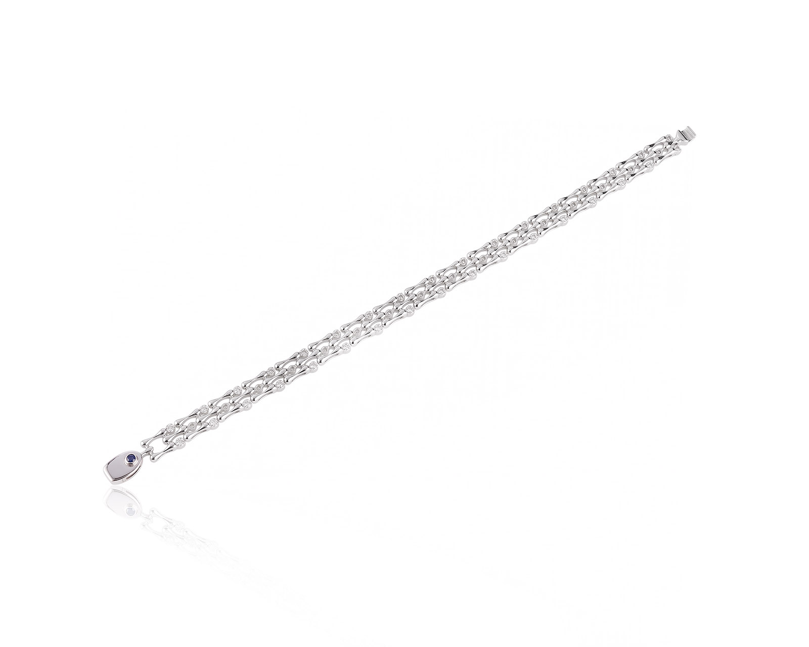Золотой браслет с бриллиантами 1.47ct и сапфиром 0.05ct 300626/5