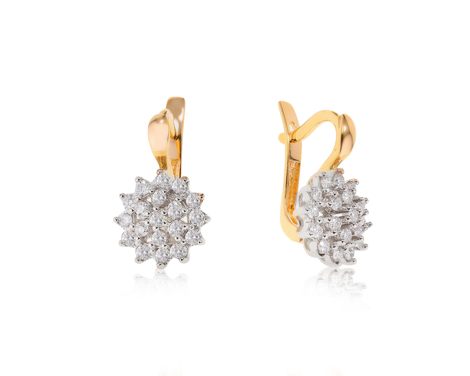 Золотые серьги с бриллиантами 0.80ct 300723/11