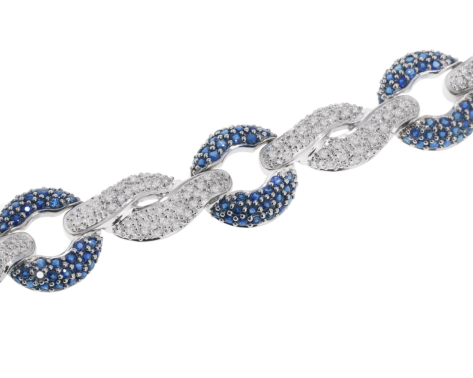 Золотой браслет с сапфирами 4.25ct и бриллиантами 1.38ct