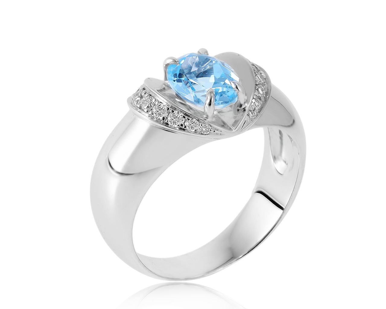 Потрясающее золотое кольцо с топазом 1.31ct 161120/3