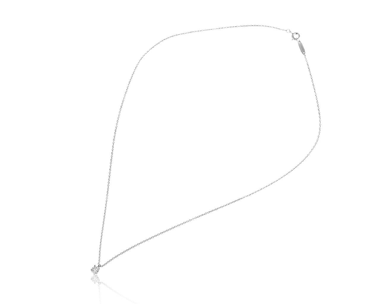 Оригинальный платиновый кулон с бриллиантом 0.17ct Tiffany&Co Solitaire