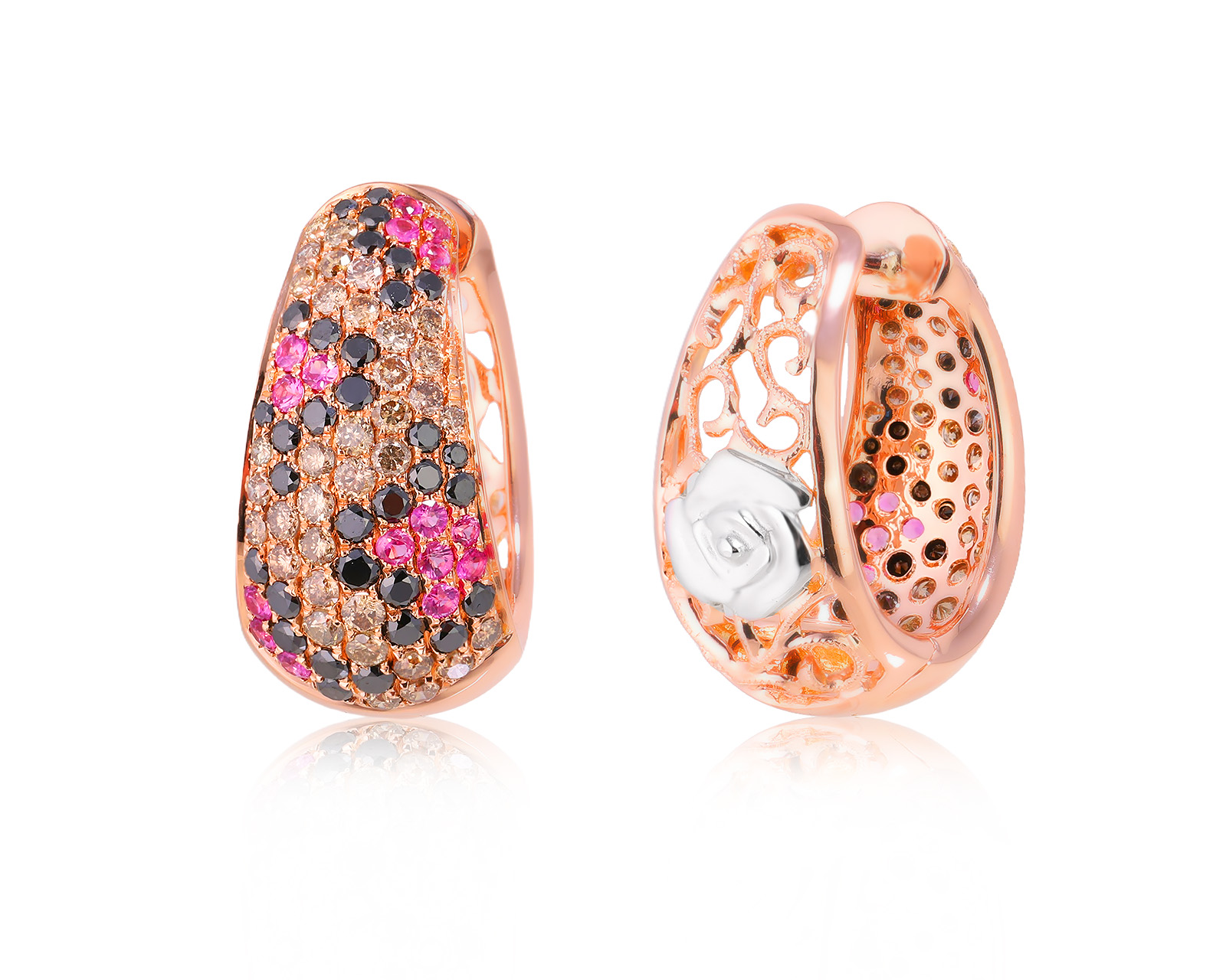 Золотые серьги с сапфирами 0.54ct и бриллиантами 2.26ct