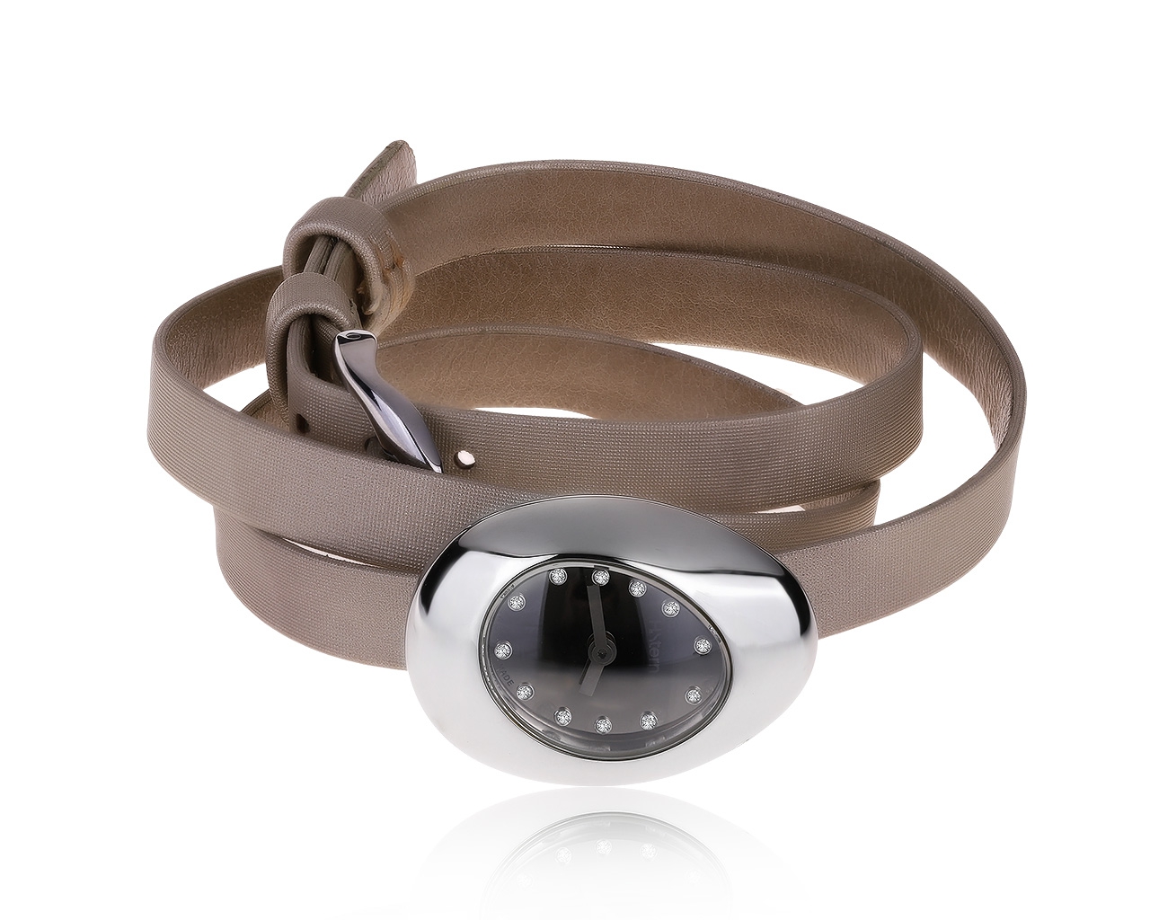 Оригинальные стальные часы с бриллиантами 0.05ct H.Stern 191119/7