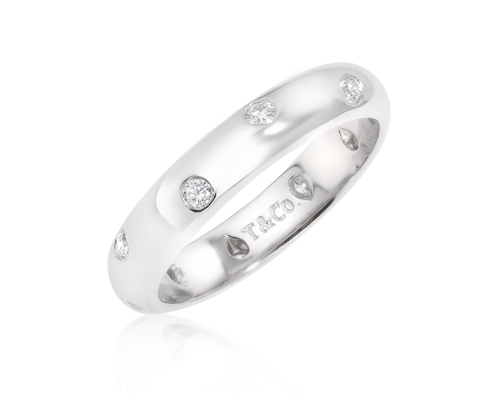 Оригинальное платиновое кольцо с бриллиантами 0.22ct Tiffany&Co Etoile 140125/4