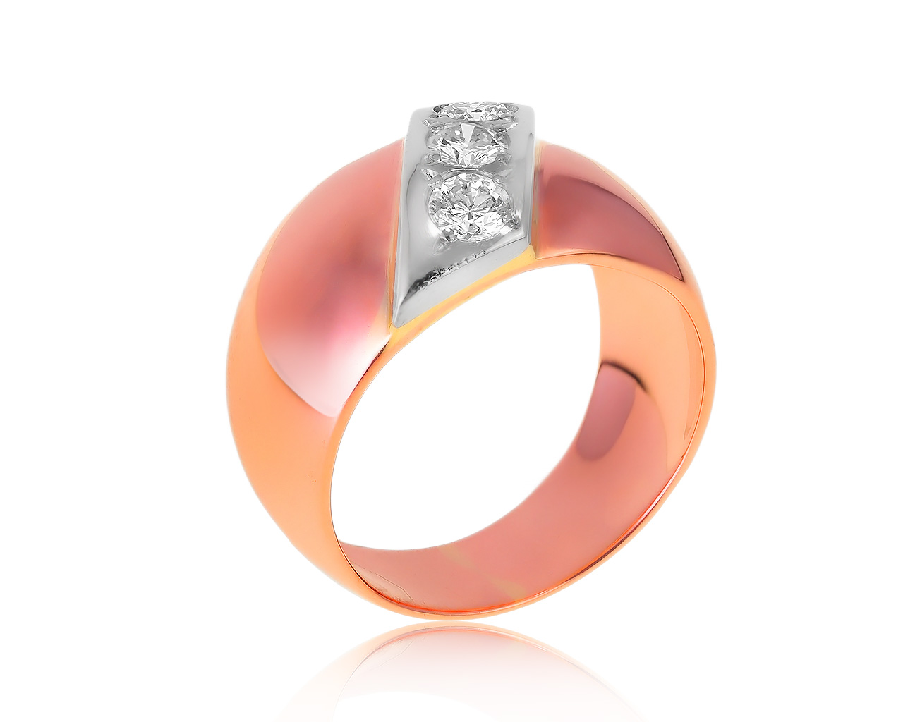 Винтажное золотое кольцо с бриллиантами 0.65ct СССР 310121/5