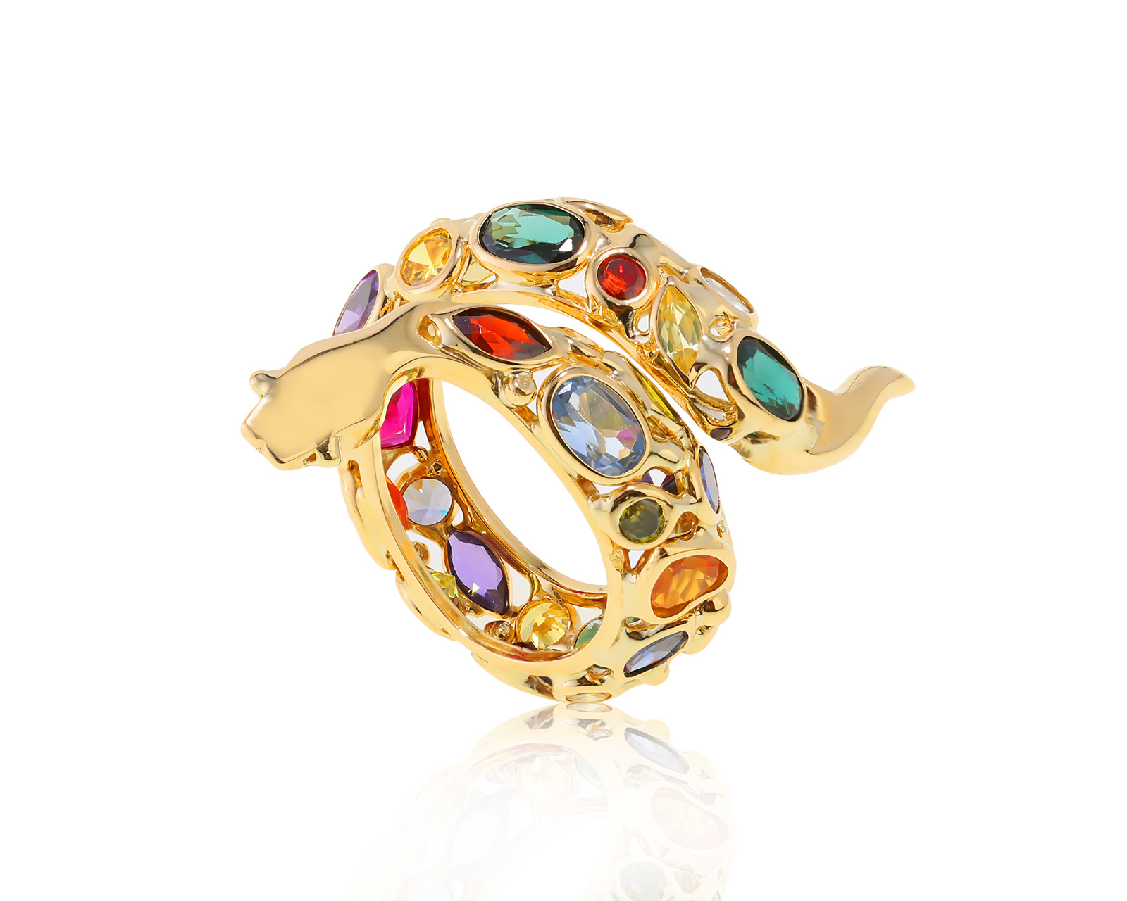 Оригинальное золотое кольцо Mosaico Multicolor 291222/15