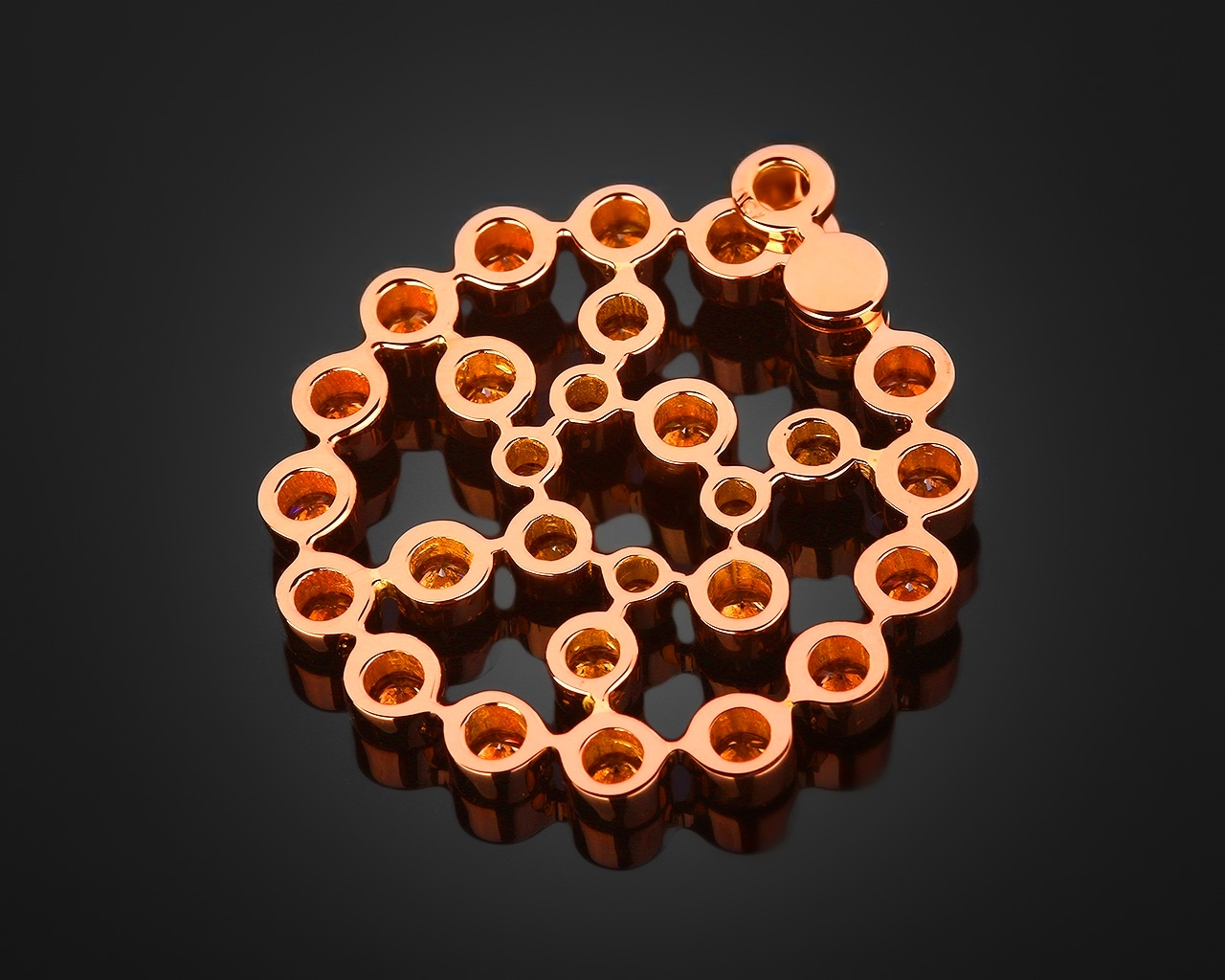 Интересная золотая подвеска с бриллиантами 1.81ct