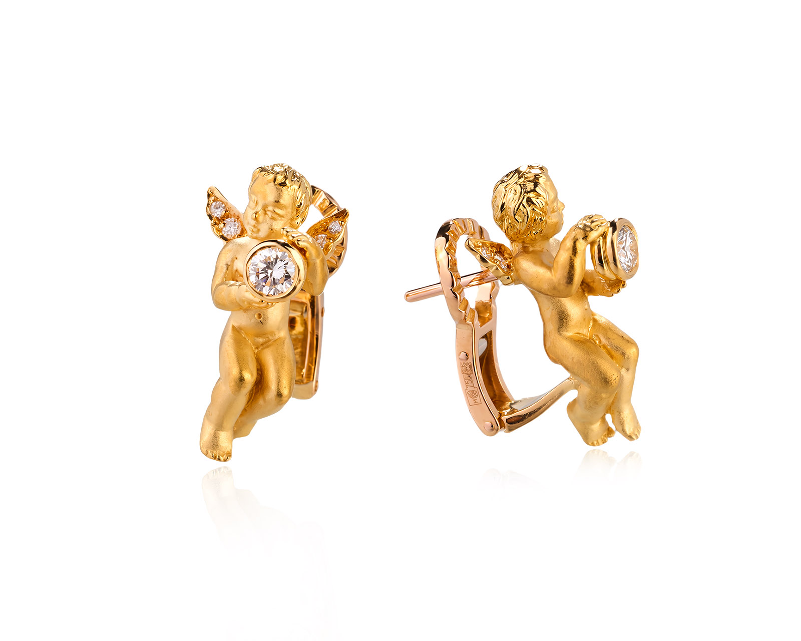 Оригинальные золотые серьги с бриллиантами 0.38ct Carrera y Carrera My Angel