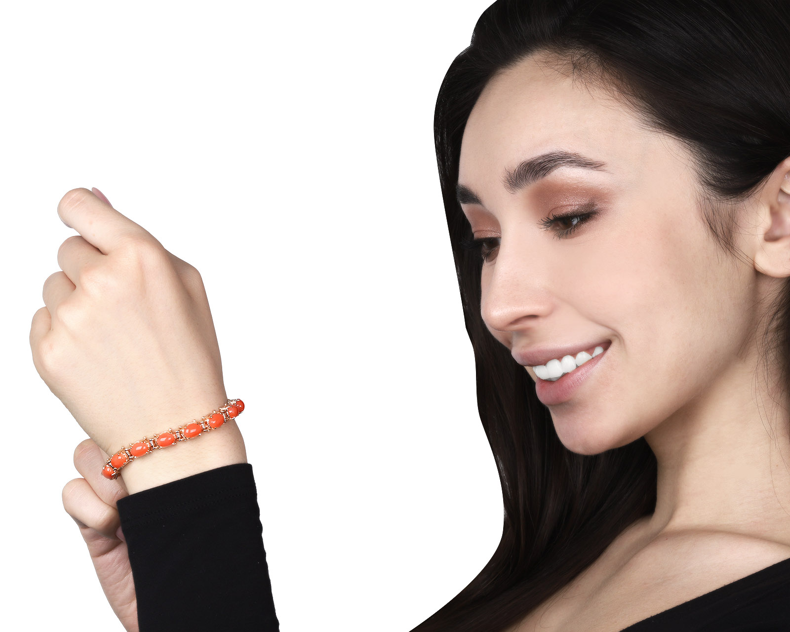 Волшебный золотой браслет с кораллами 17.12ct