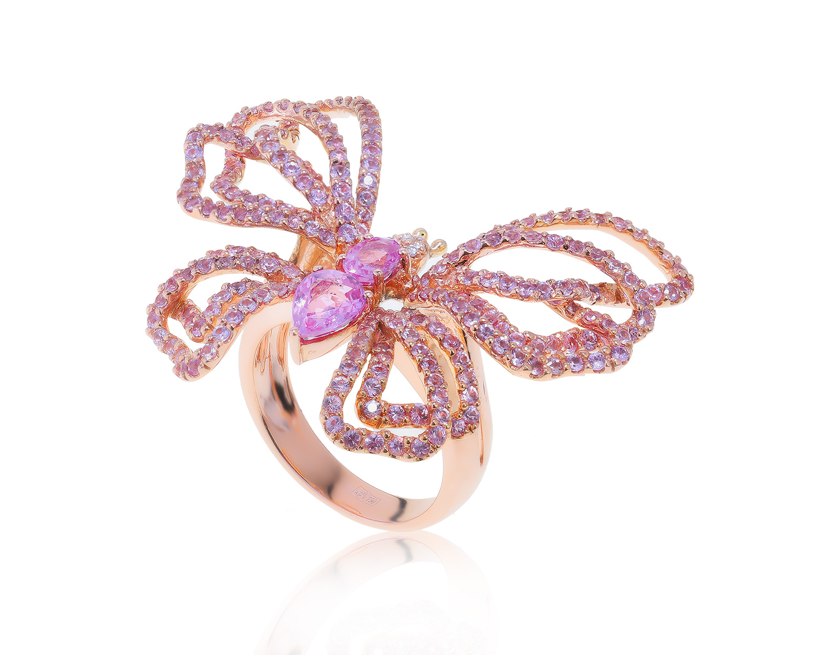 Прекрасное золотое кольцо с сапфирами 3.75ct 190223/1