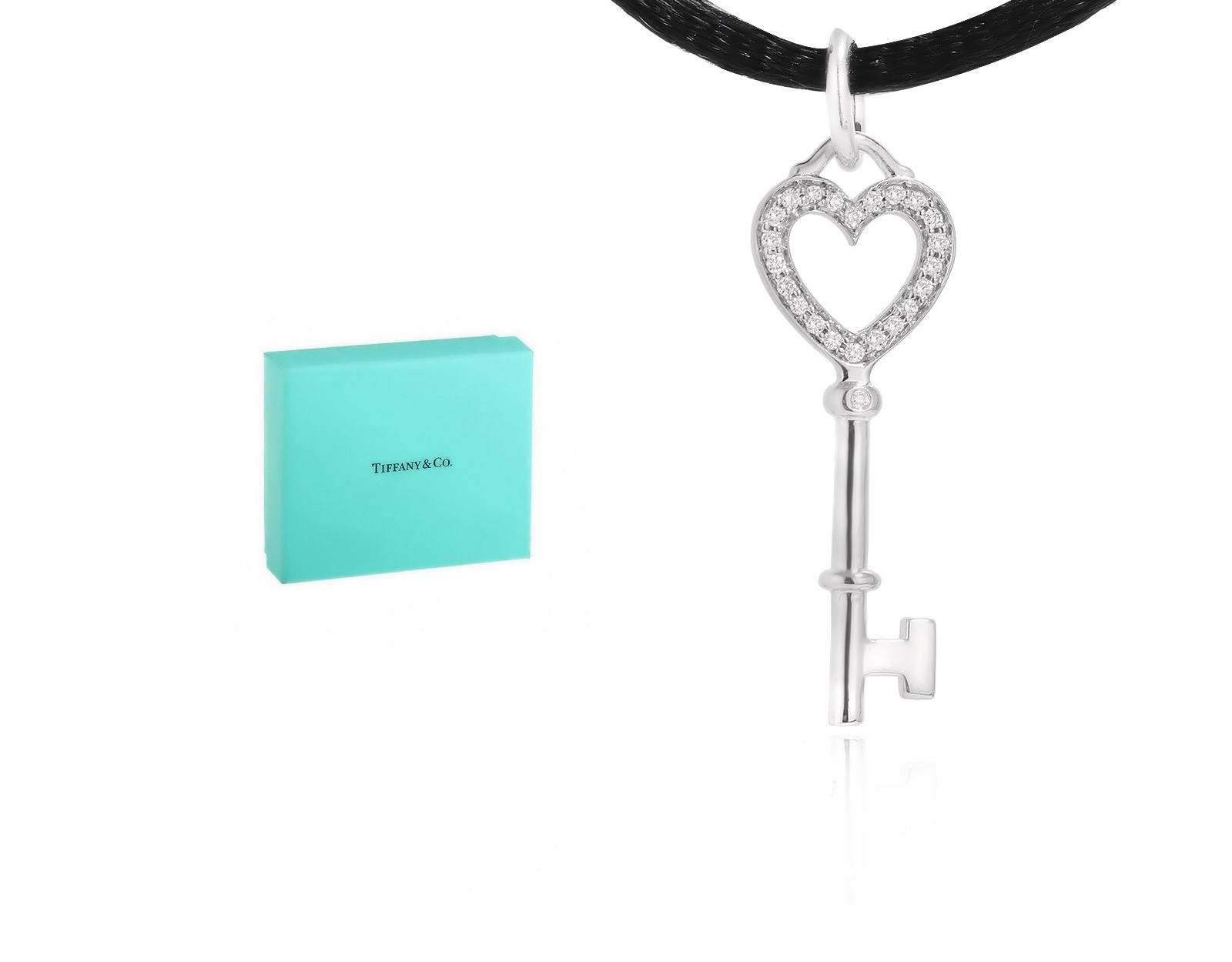 Оригинальный золотой кулон с бриллиантами 0.06ct Tiffany&Co Keys