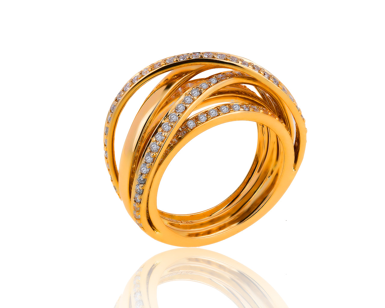 Завораживающее золотое кольцо с бриллиантами 1.05ct