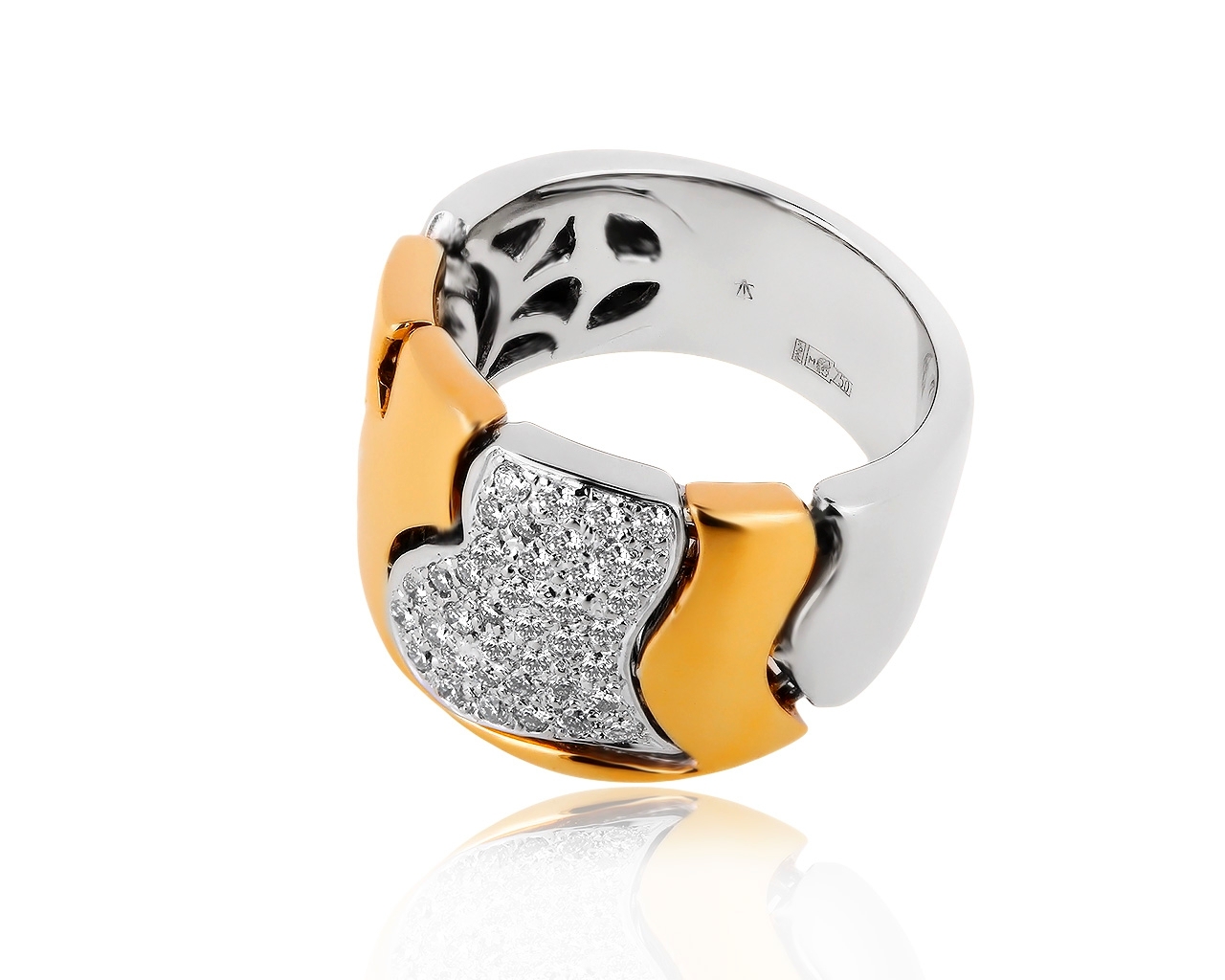 Изумительное золотое кольцо с бриллиантами 0.42ct