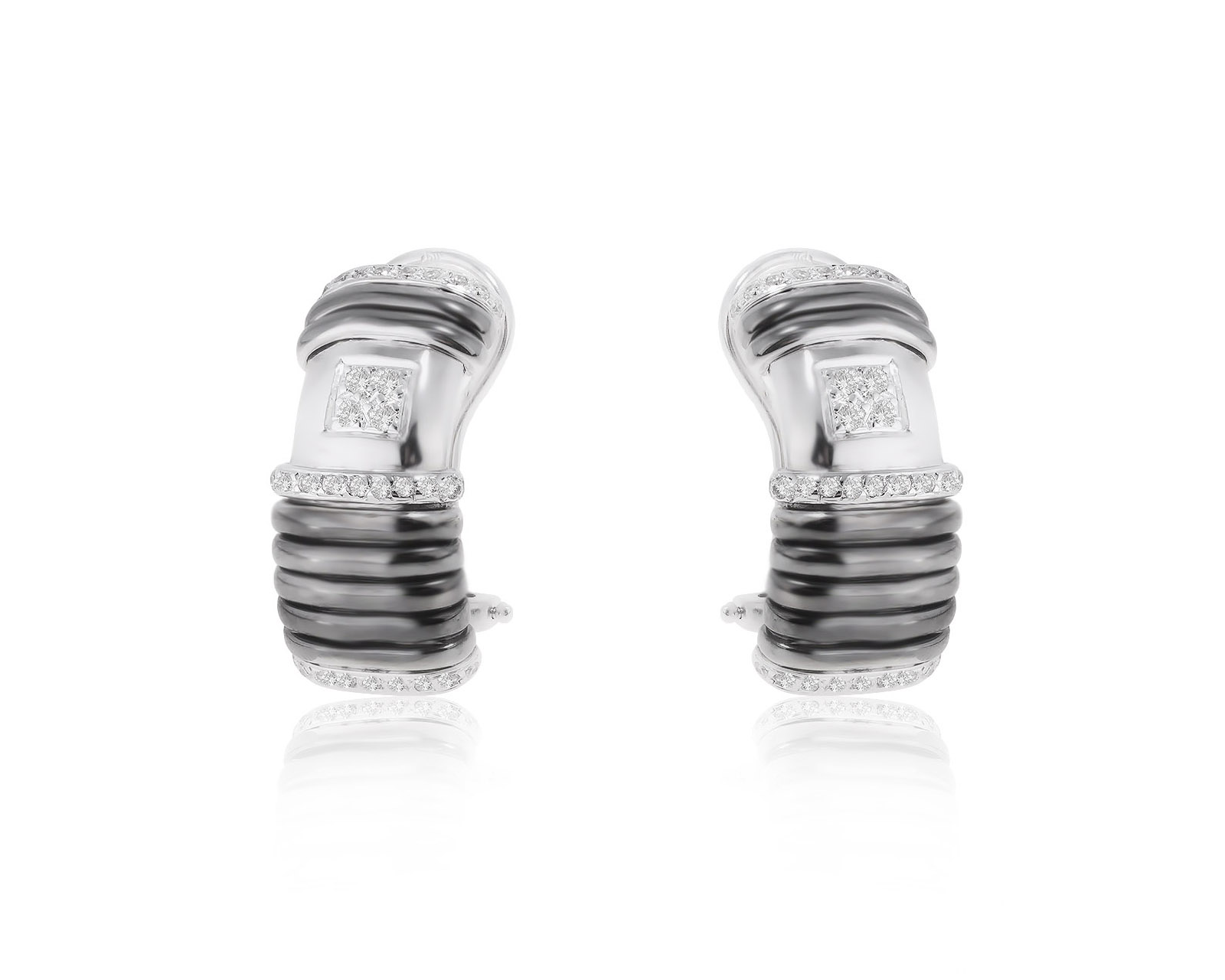 Солидные золотые серьги с бриллиантами 0.39ct 010822/11 Солидные золотые серьги с бриллиантами 0.39ct 010822/11