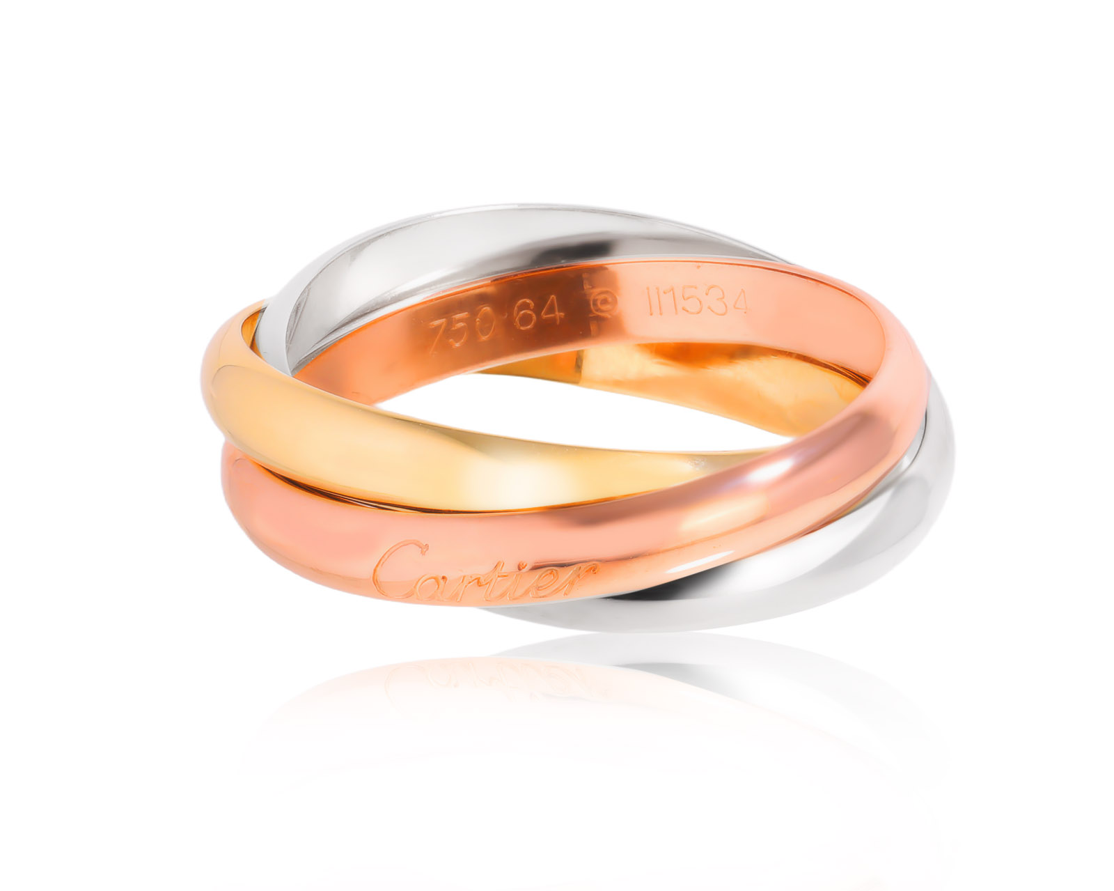 Оригинальное золотое кольцо Cartier Trinity 060325/1