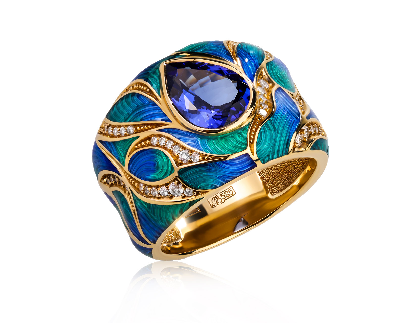 Оригинальное золотое кольцо с танзанитом 2.40ct Lykov`s Jewellery 210726/КМ429