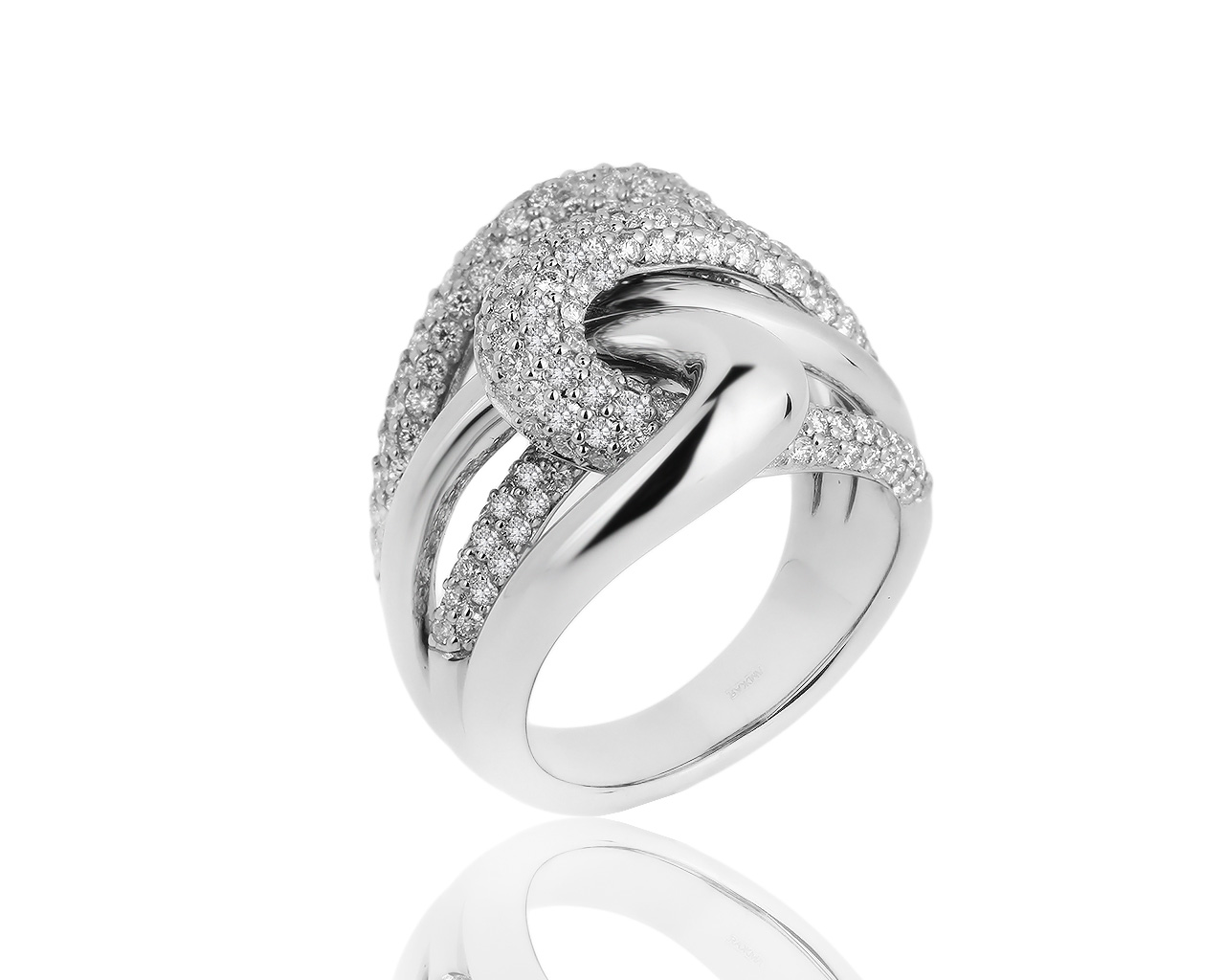 Роскошное золотое кольцо с бриллиантами 2.60ct