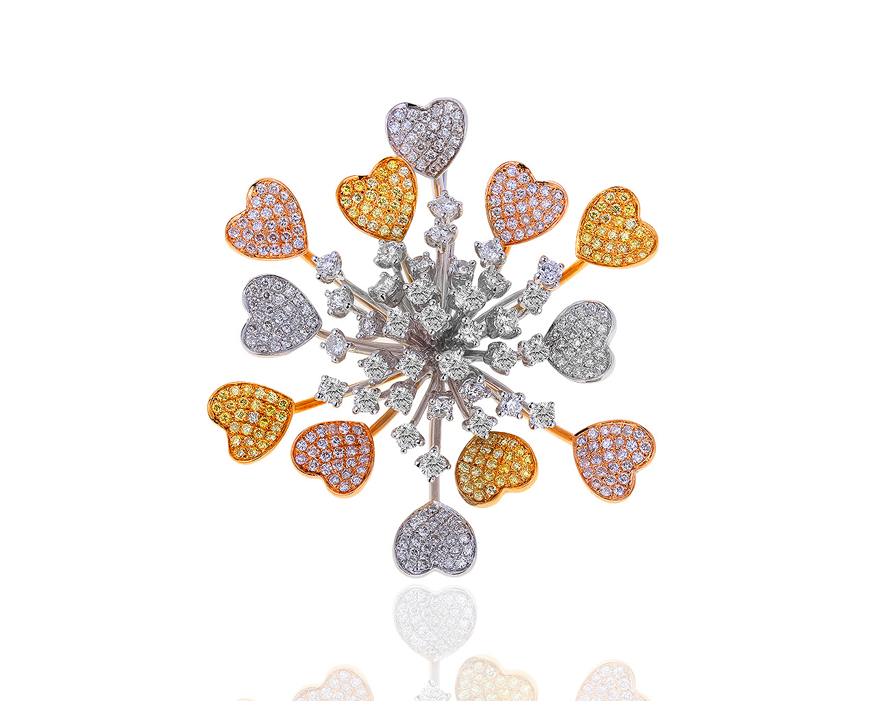 Прекрасная золотая подвеска с бриллиантами 2.20ct