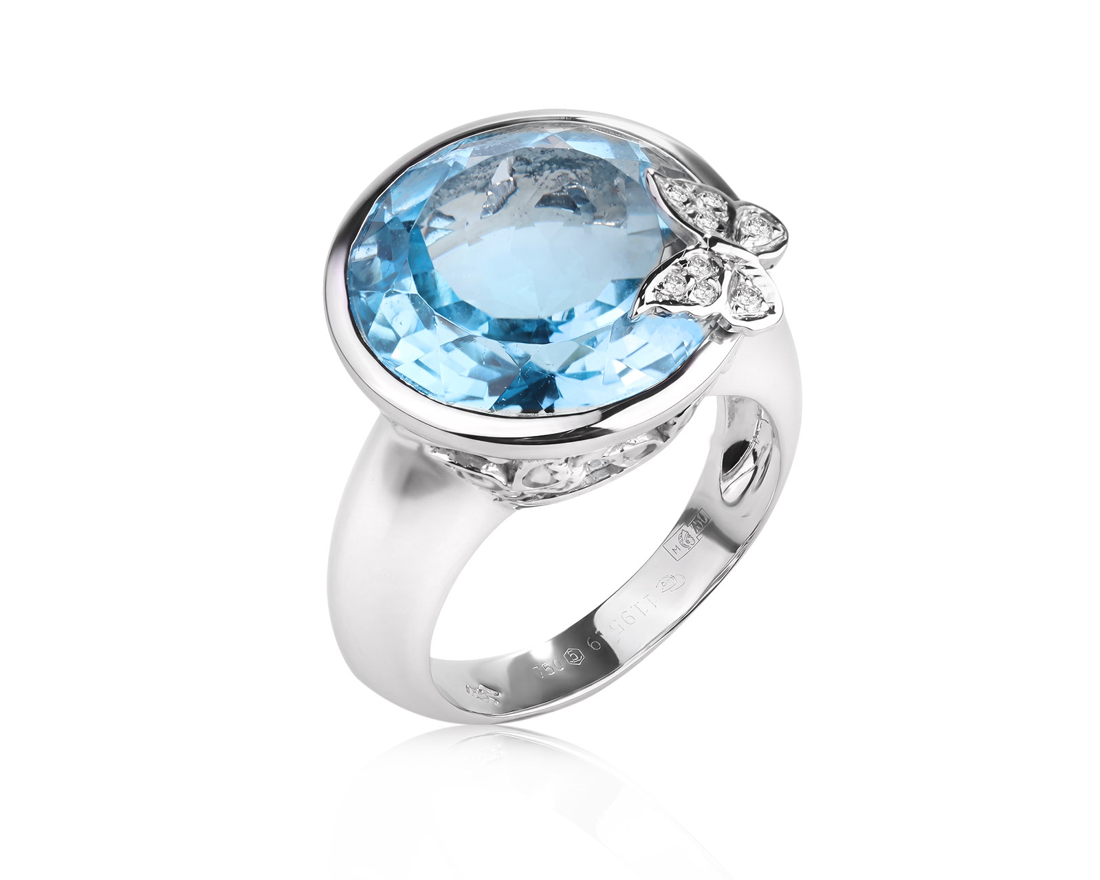 Оригинальное золотое кольцо с топазом 15.44ct Carrera y Carrera Baile de Mariposas 140526/3