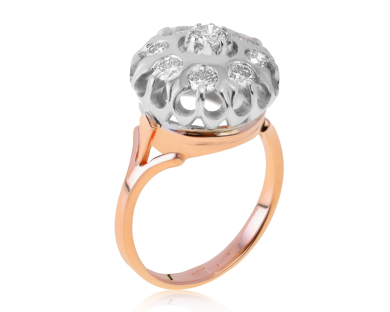 Прелестное золотое кольцо с бриллиантами 1.08ct 040521/2