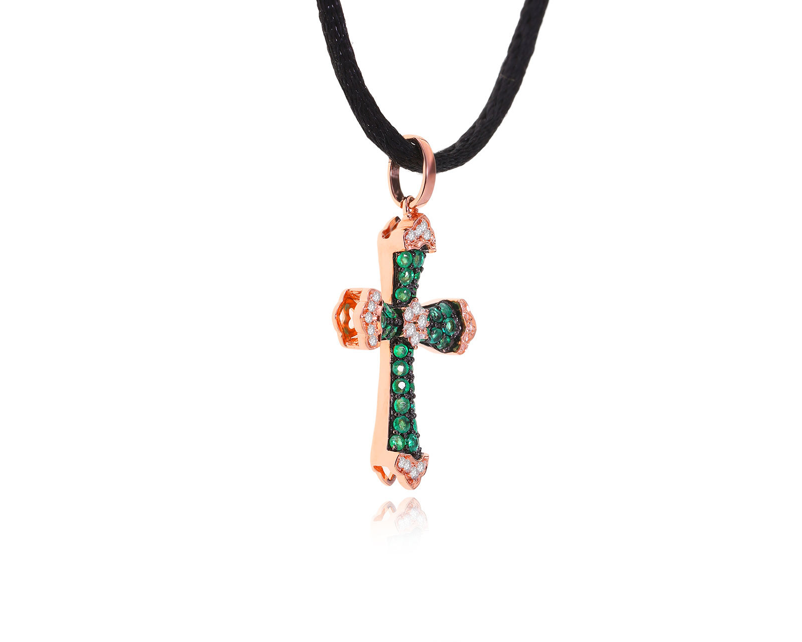 Золотой кулон с изумрудами 0.68ct