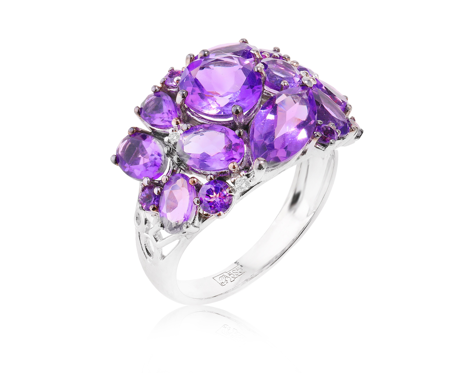 Золотое кольцо с аметистами 4.68ct 270723/16