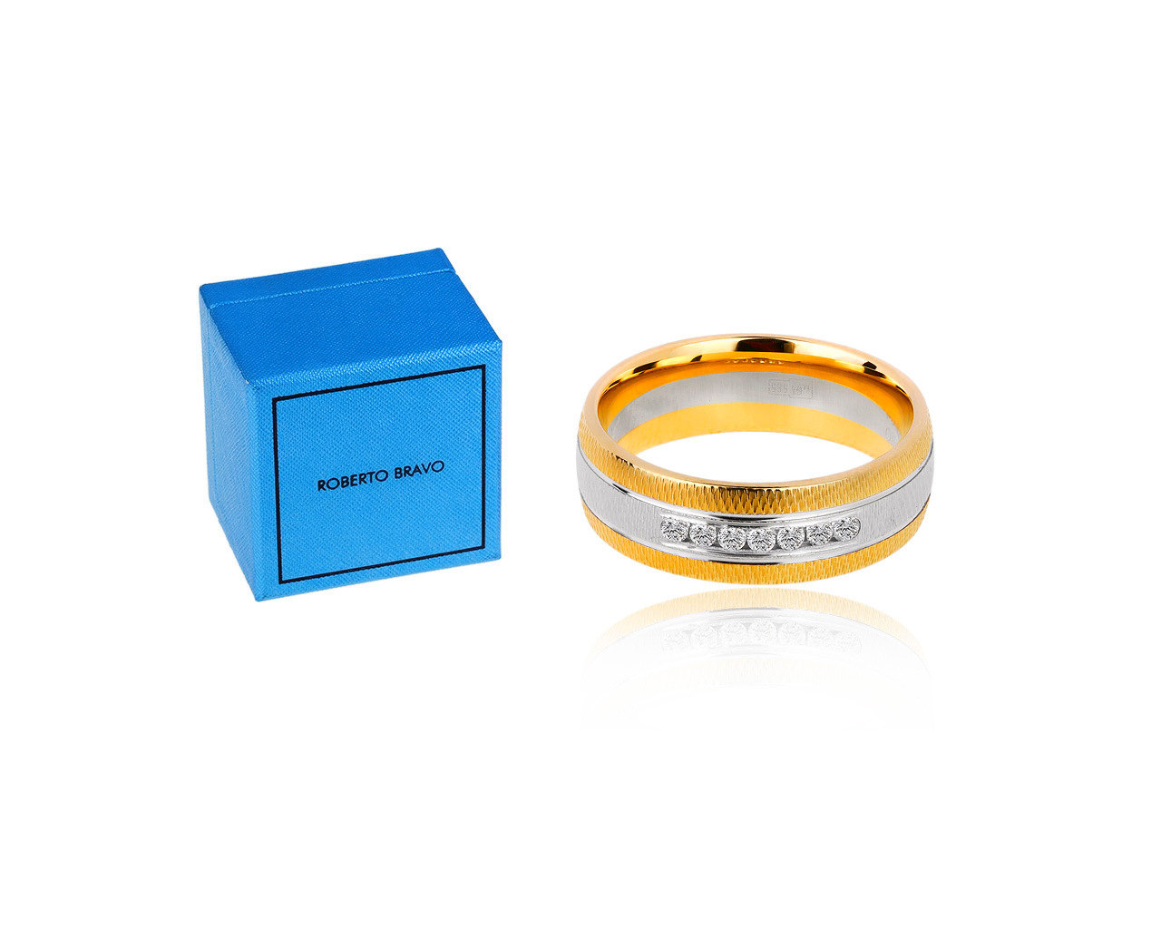 Оригинальное золотое кольцо с бриллиантами 0.10ct Roberto Bravo