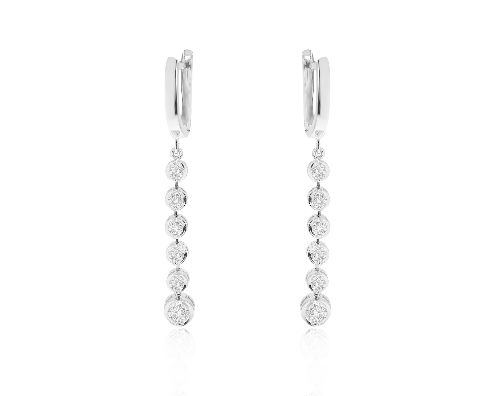 Стильные золотые серьги с бриллиантами 1.02ct