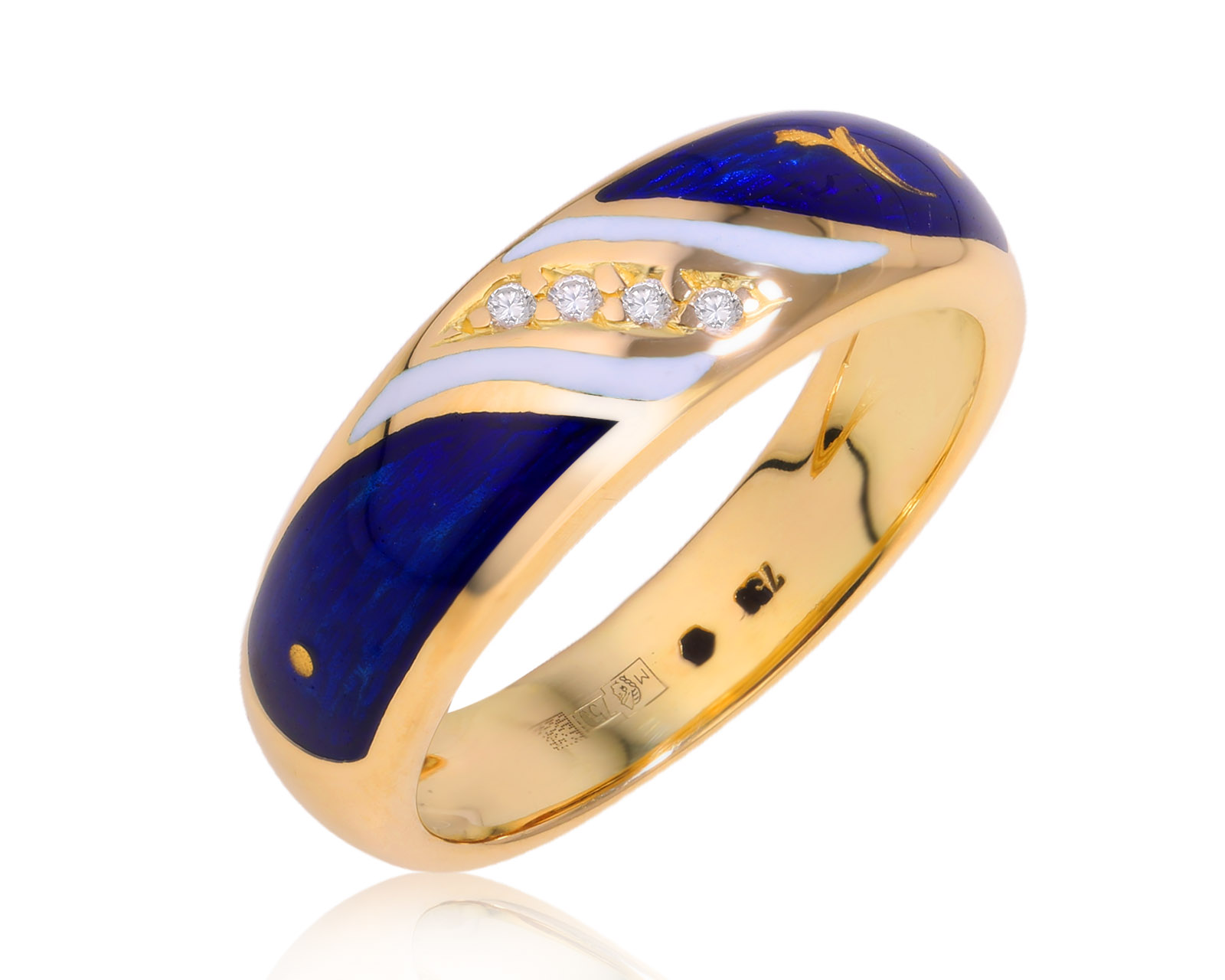 Оригинальное золотое кольцо с эмалью Faberge 261224/3