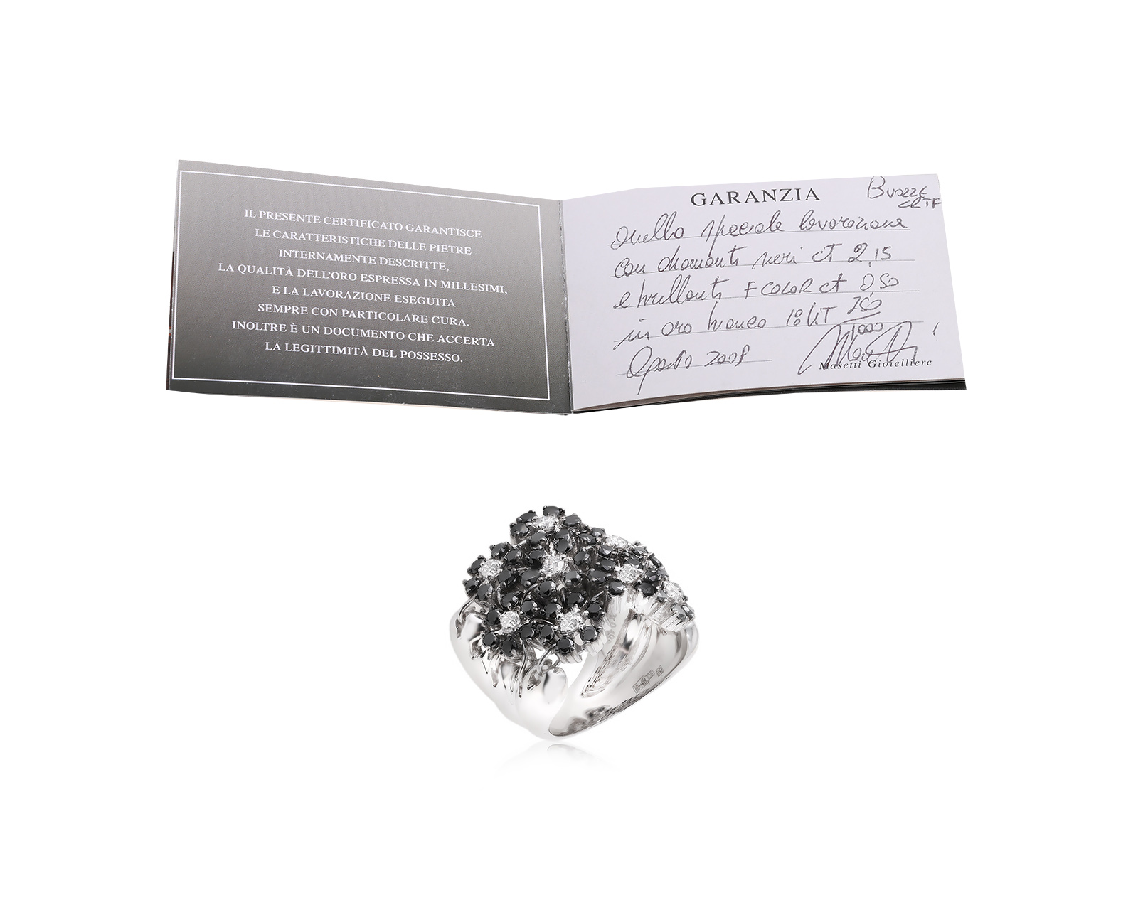 Оригинальное золотое кольцо с бриллиантами 2.64ct Crivelli