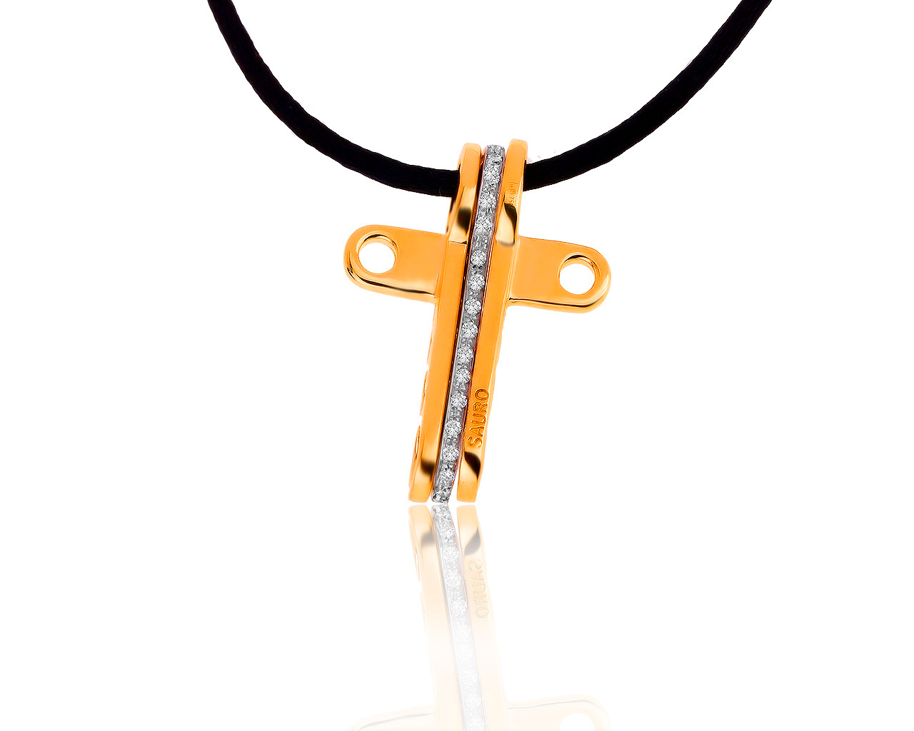 Оригинальный золотой кулон с бриллиантами 0.22ct Sauro 070819/17