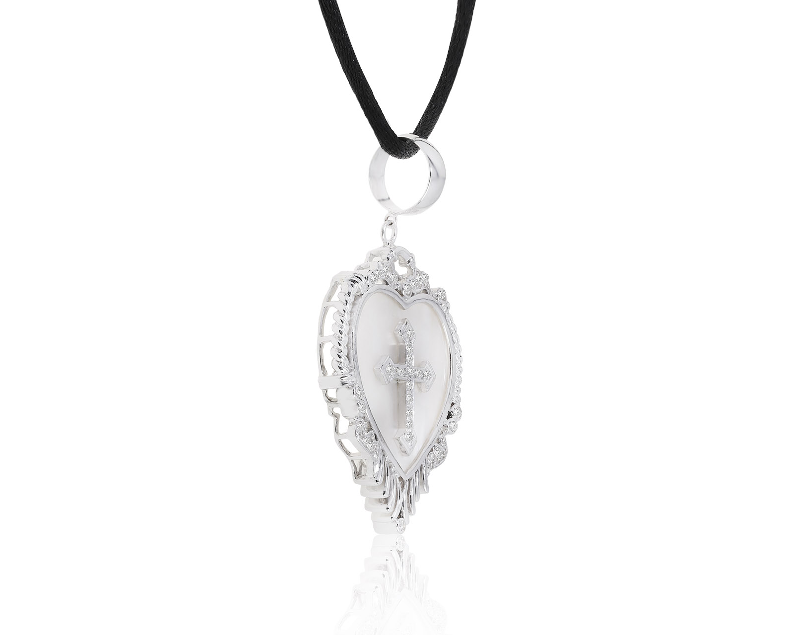 Роскошный золотой кулон с перламутром 8.01ct