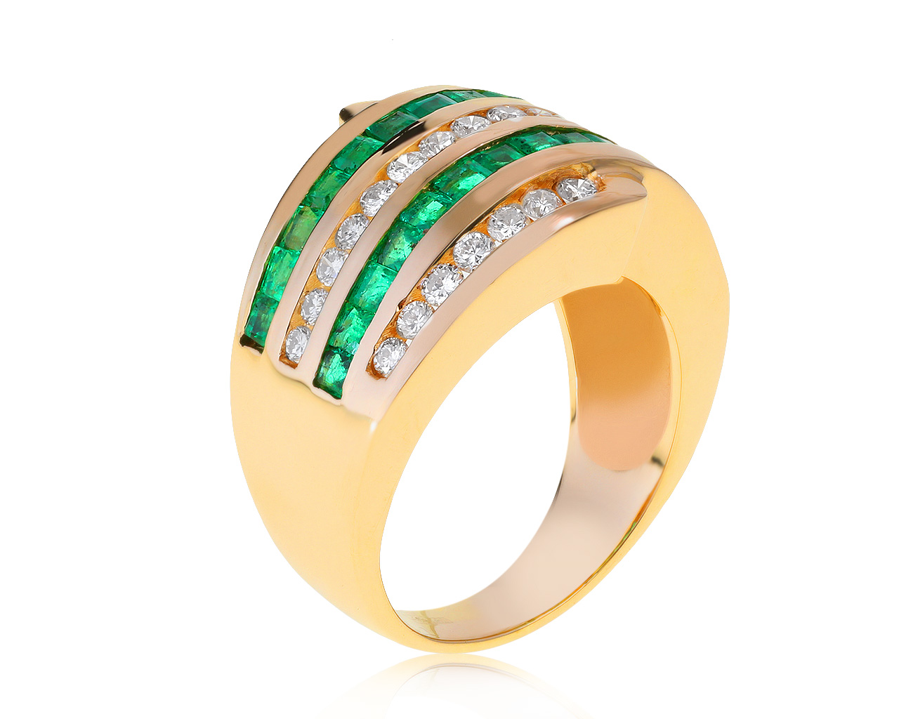 Роскошное золотое кольцо с изумрудами 1.72ct 170521/11