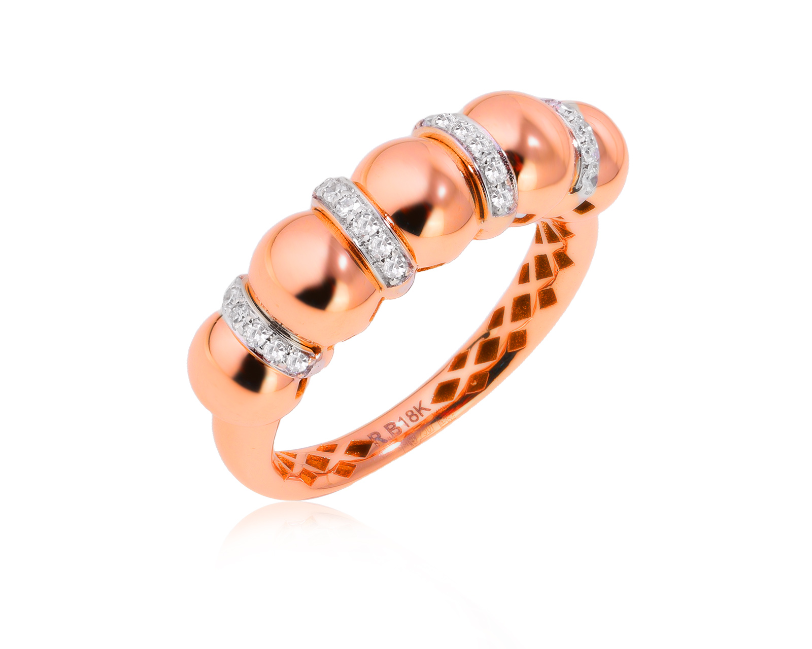 Оригинальное золотое кольцо с бриллиантами 0.15ct Roberto Bravo 170725/2