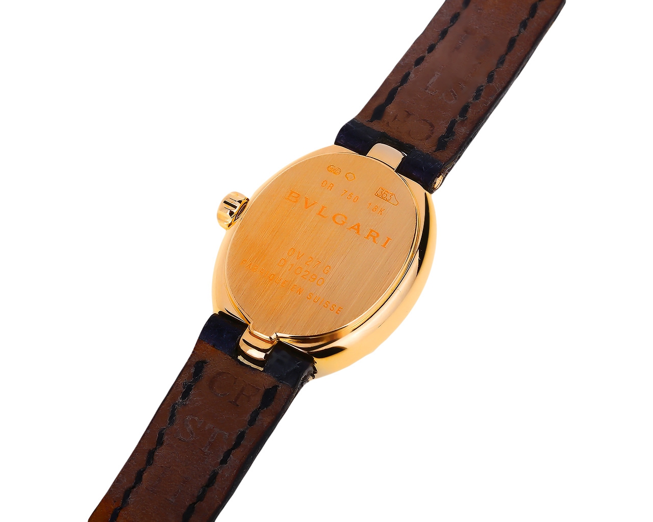 Оригинальные золотые часы с бриллиантами 0.07ct Bvlgari