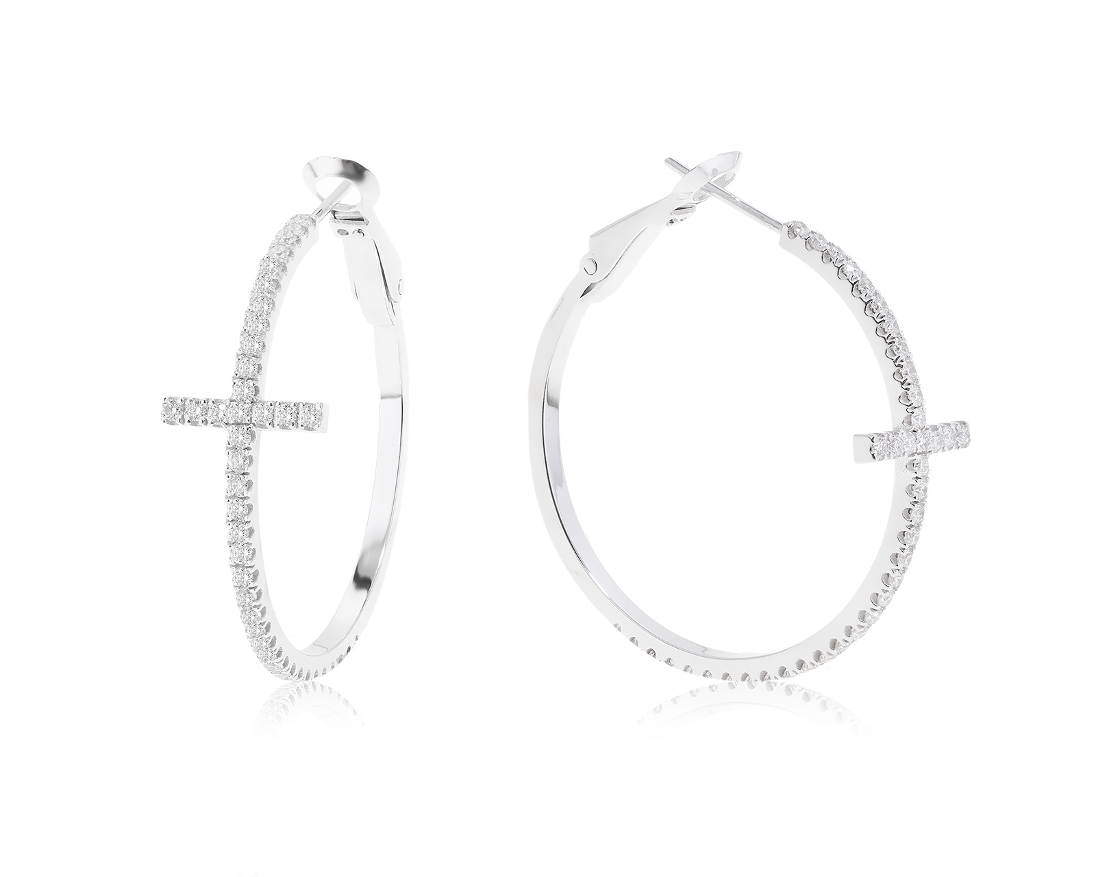 Прекрасные золотые серьги с бриллиантами 0.96ct 141222/9