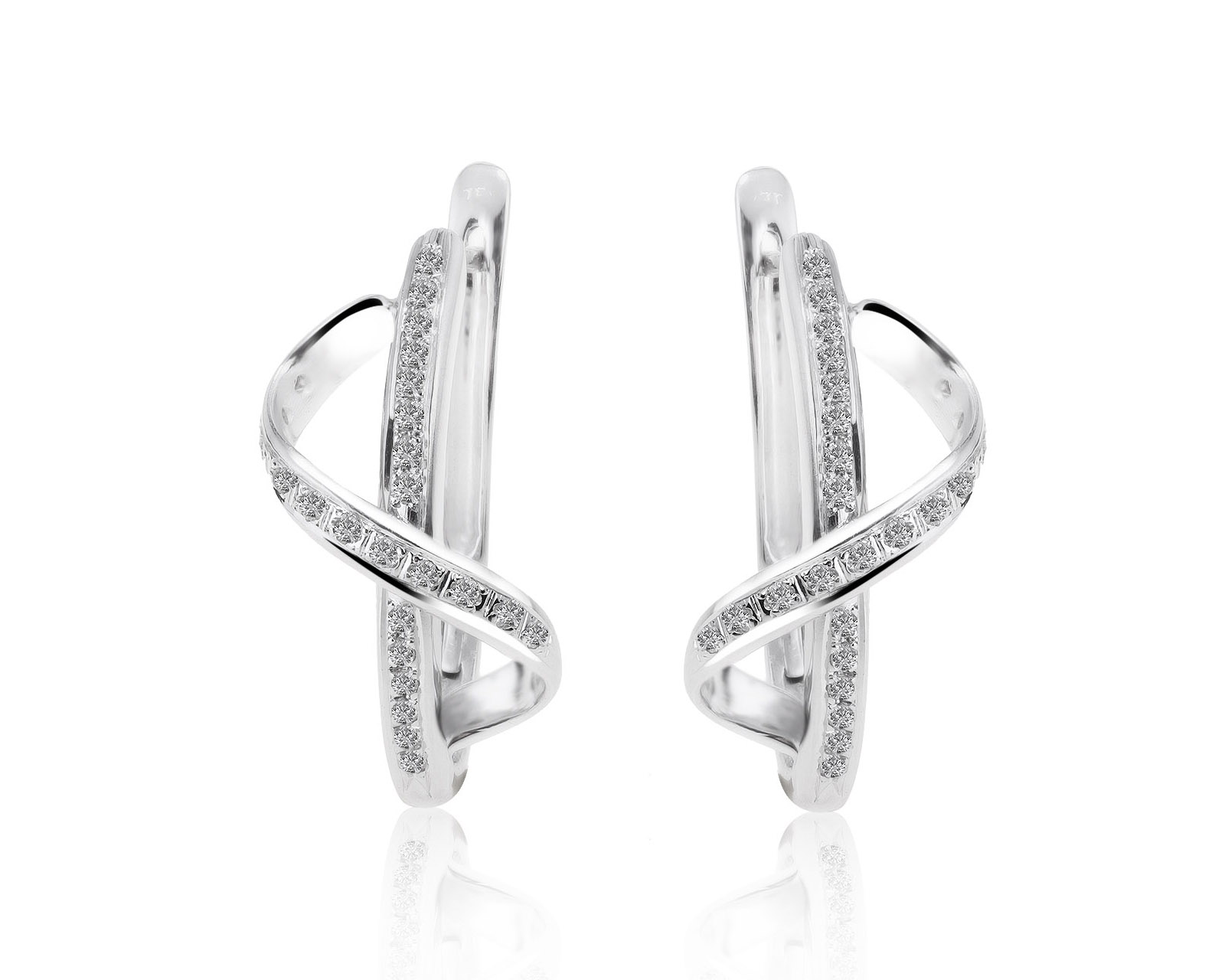 Солидные золотые серьги с бриллиантами 0.75ct 140821/10