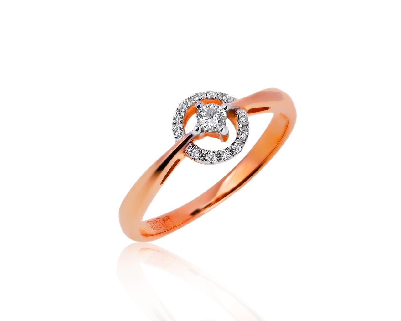 Красивое золотое кольцо с бриллиантами 0.10ct 021218/13 Красивое золотое кольцо с бриллиантами 0.10ct 021218/13