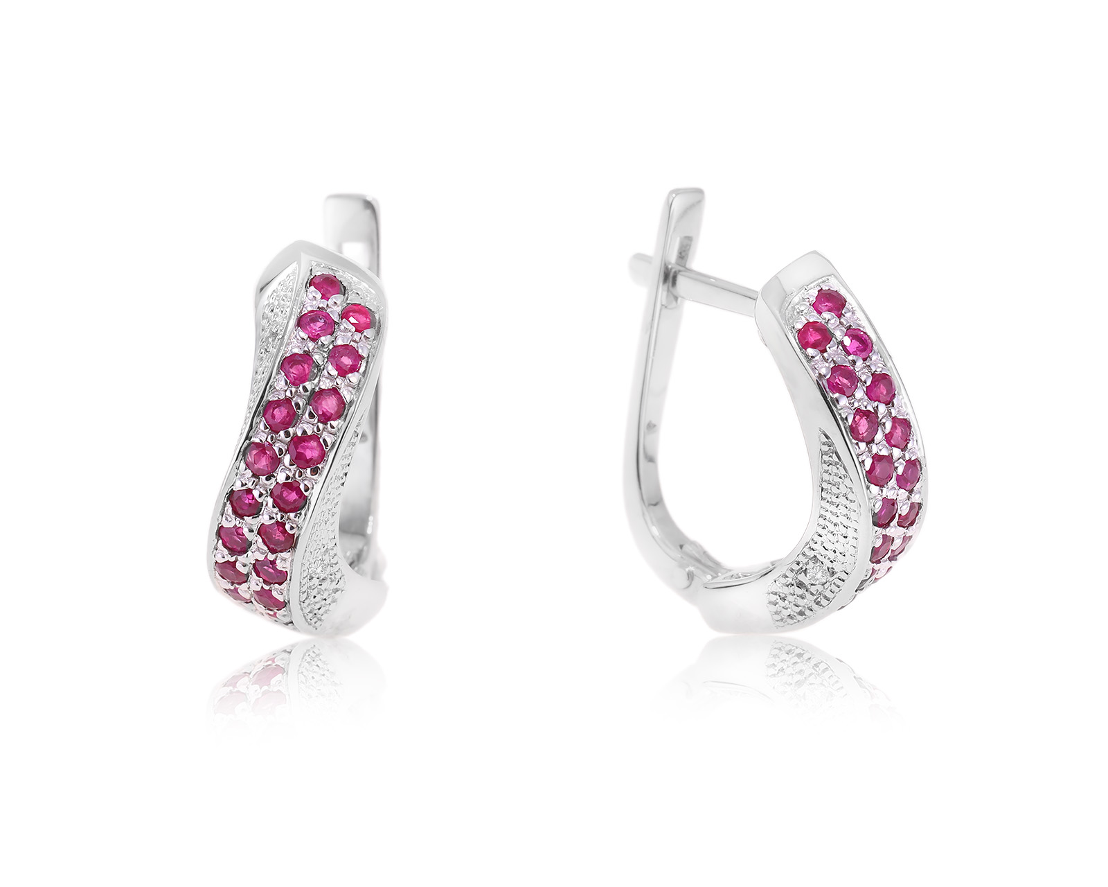 Золотые серьги с рубинами 0.83ct и бриллиантами 0.02ct 201123/8