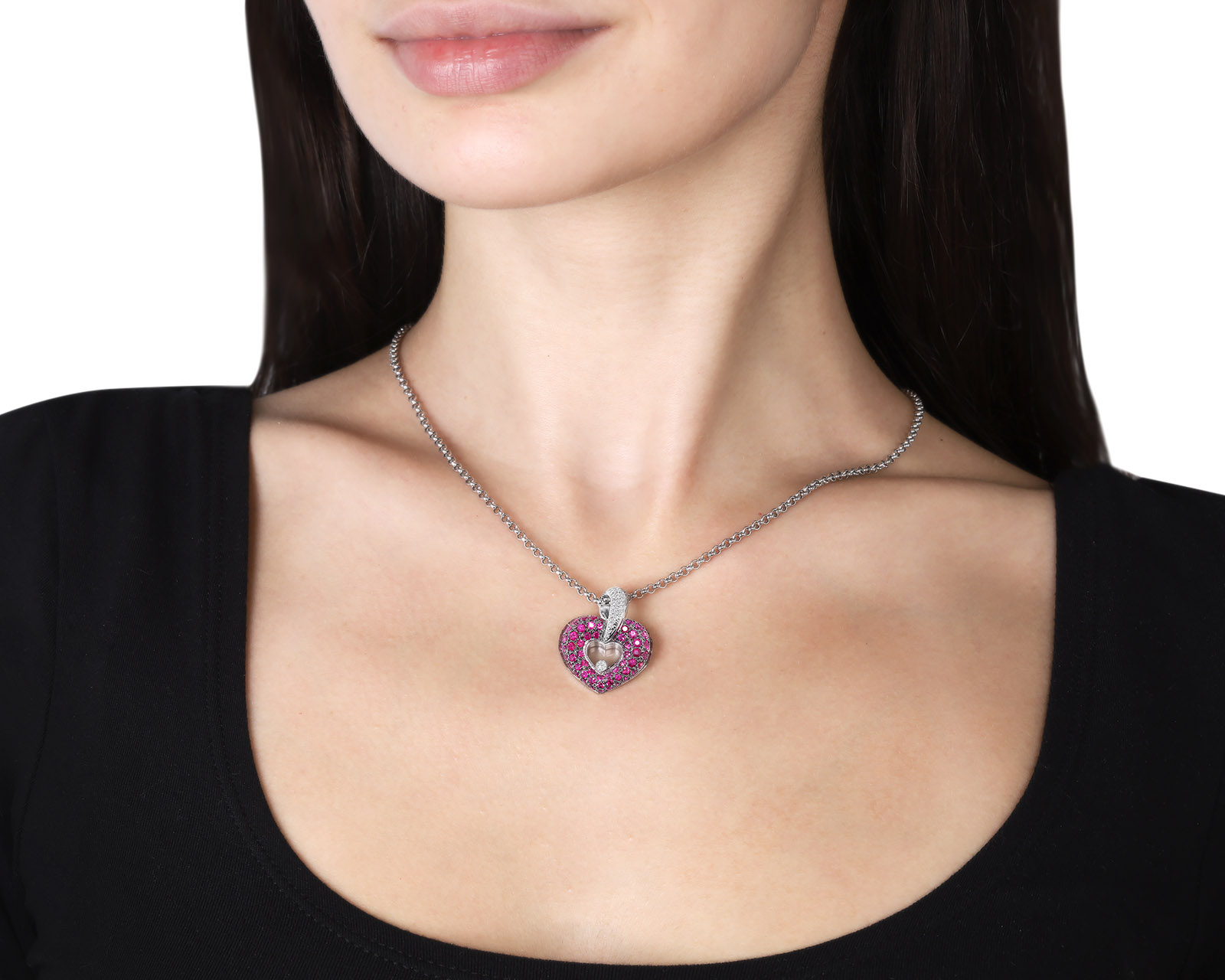 Романтичный золотой кулон с сапфирами 2.16ct