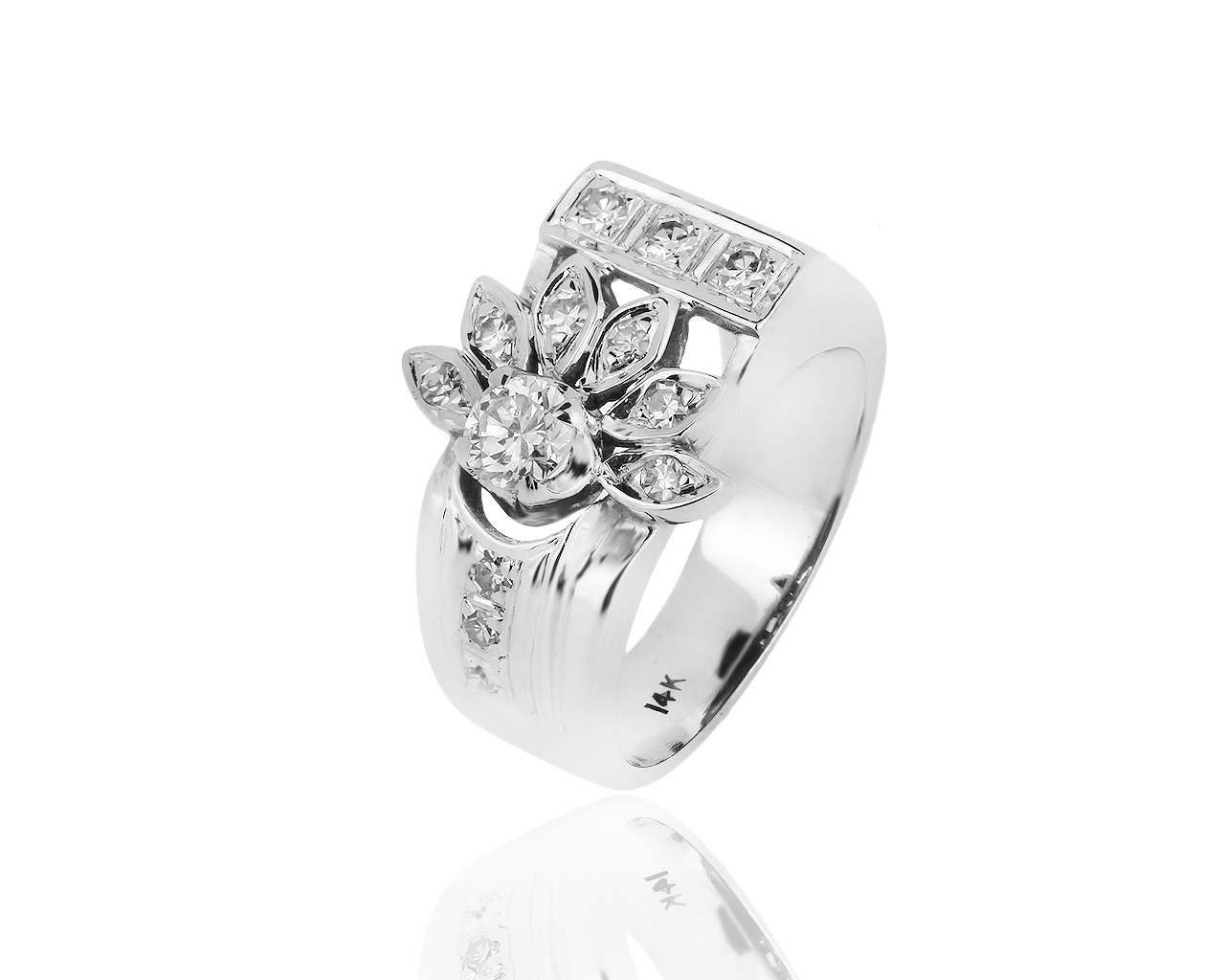 Модное золотое кольцо с бриллиантами 0.36ct 030619/13 Модное золотое кольцо с бриллиантами 0.36ct 030619/13