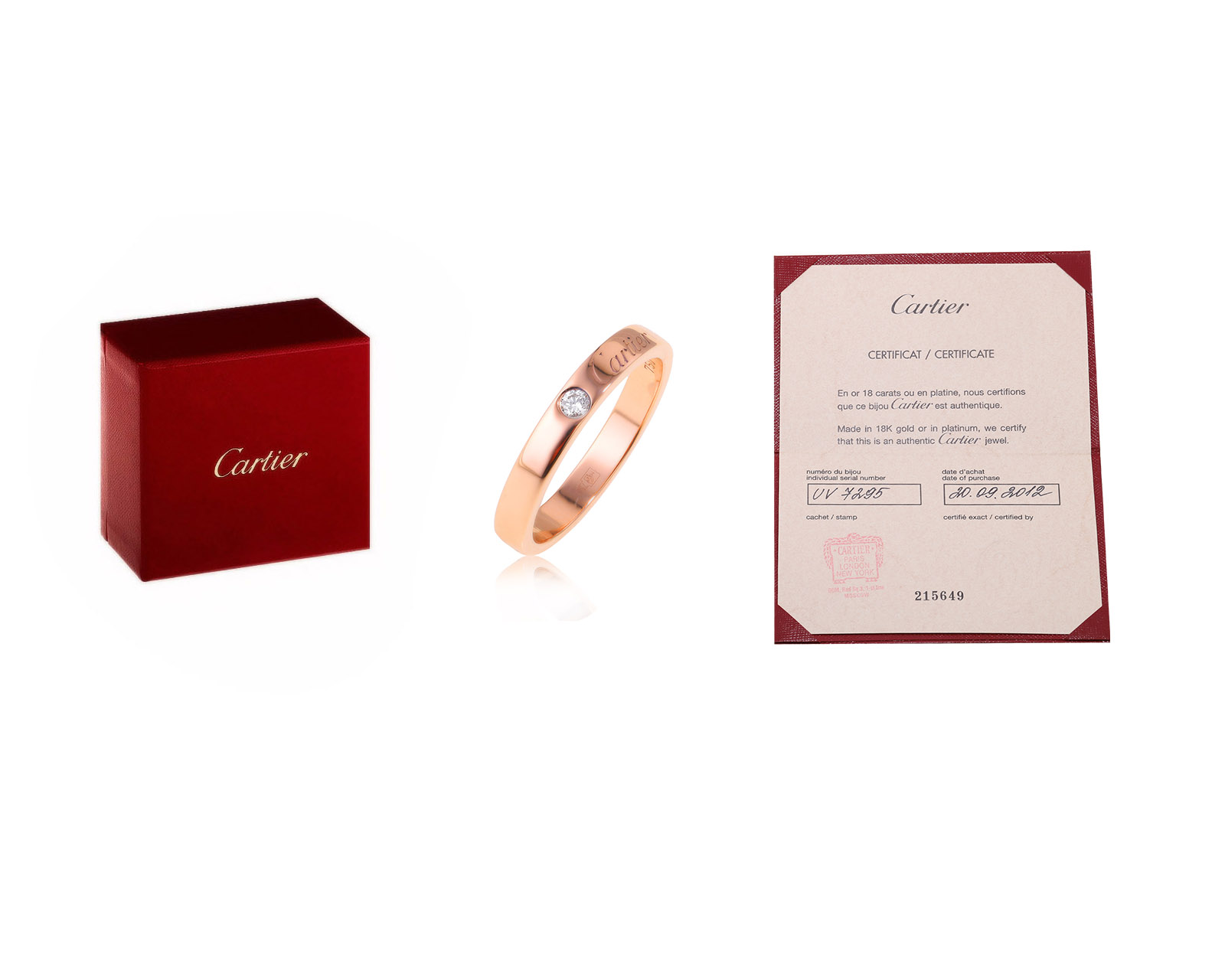 Оригинальное золотое кольцо Cartier C de Cartier
