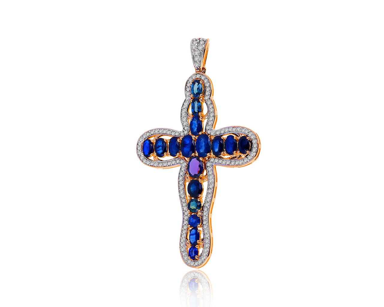 Безупречный золотой кулон с сапфирами 4.08ct 060220/1